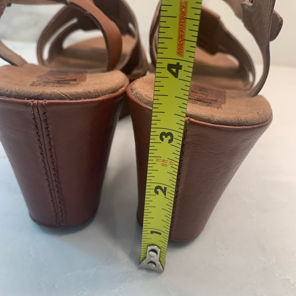 Kork-Ease Della Brown Leather Platform Sandals with Ankle Strap Size 10​ - Picture 4 of 7